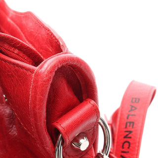 Balenciaga Small Lambskin Motocross Classic City Satchel