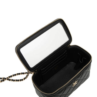Chanel
Small Lambskin Top Handle Vanity Case with Chain