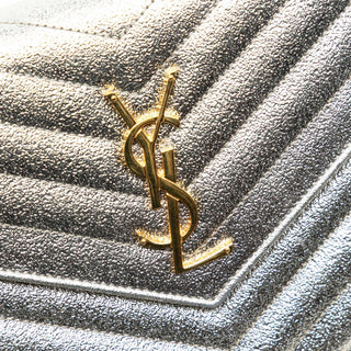 Saint Laurent
Metallic Chevron Monogram Chain Wallet