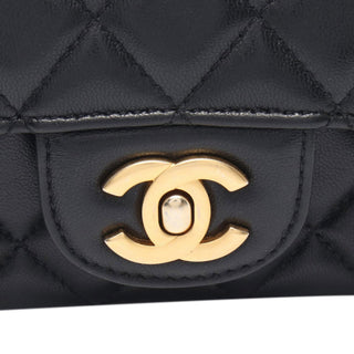 Chanel CC Quilted Lambskin Chain Top Handle Flap