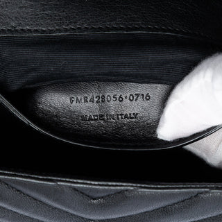Saint Laurent Medium Chevron Sheepskin Monogram College Satchel