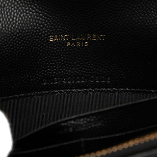 Saint Laurent Grain De Poudre Chevron Cassandre Envelope Chain Wallet