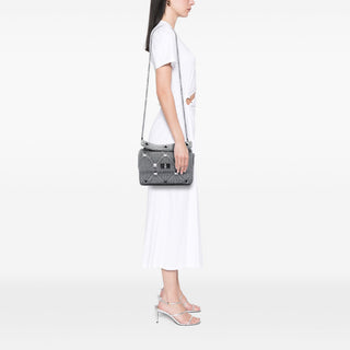 Valentino Large Metallic Knit Roman Stud Satchel