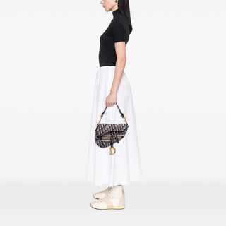 Dior Oblique Embroidered Canvas Saddle Bag