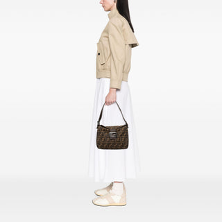 Fendi Zucca Canvas Double Flap Mamma