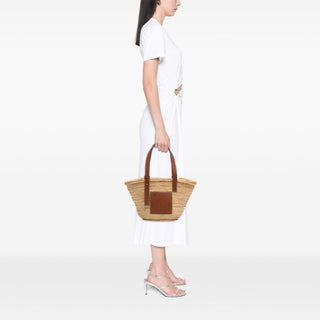 LOEWE Small Raffia Anagram Basket Tote