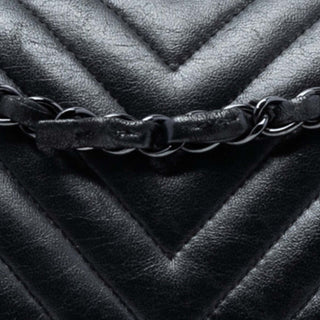 Chanel Medium Classic Chevron Lambskin So Black Double Flap
