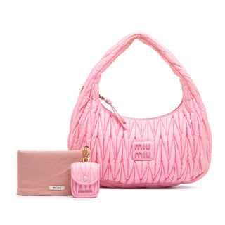 Miu Miu Medium Matelasse Tessuto Wander Hobo