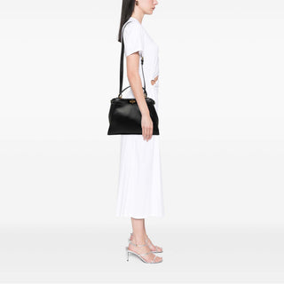 Fendi Medium Leather Selleria Peekaboo Iconic Satchel