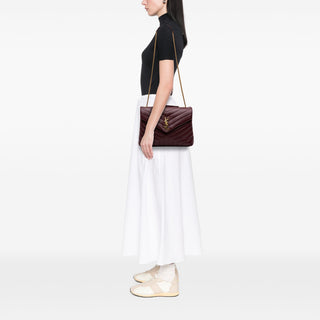 Saint Laurent Medium Matelasse Calfskin Monogram LouLou Shoulder Bag