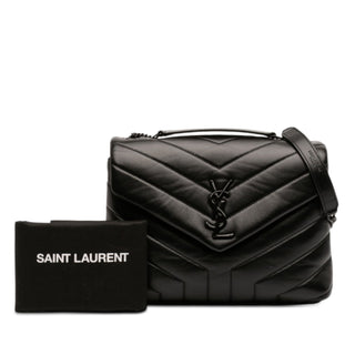 Saint Laurent Small Matelasse Calfskin Monogram Monochrome LouLou Shoulder Bag