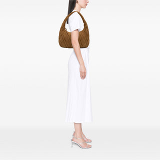 Miu Miu Large Matelasse Suede Wander Bag