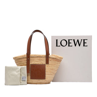 LOEWE Small Raffia Anagram Basket Tote