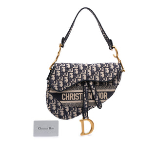 Dior Oblique Embroidered Canvas Saddle Bag