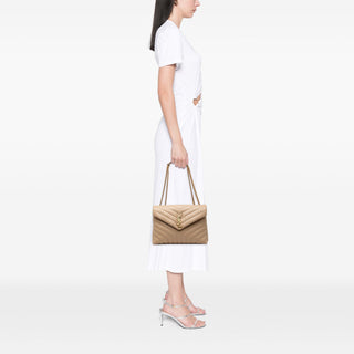 Saint Laurent Medium Matelasse Calfskin Monogram LouLou Shoulder Bag