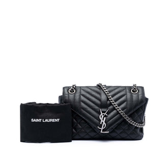 Saint Laurent Medium Sheepskin Triquilt Monogram College Bag