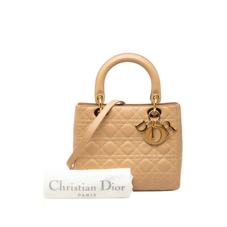 Dior Medium Lambskin Cannage Lady Dior