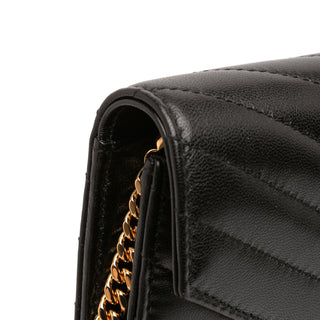 Saint Laurent
Chevron Leather Cassandre Envelope Chain Wallet