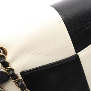 Chanel Medium Classic Bicolor Lambskin Geometric Colorblock Double Flap