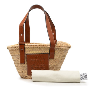 LOEWE Small Raffia Anagram Basket Tote