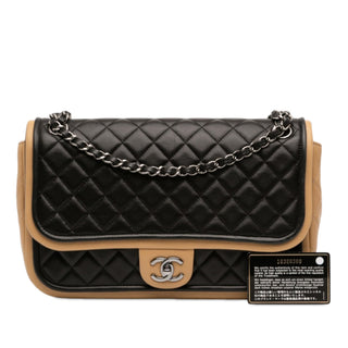 Chanel Jumbo Classic Bicolor Lambskin Twist Flap