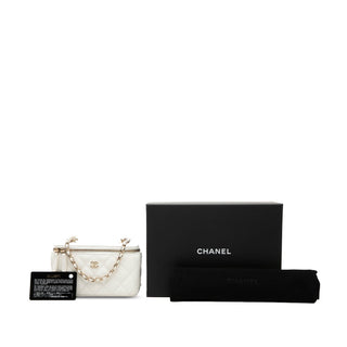 Chanel Small Quilted Caviar Vanity Case With Chain