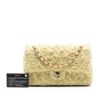 Chanel Medium Classic Fringed Tweed Double Flap