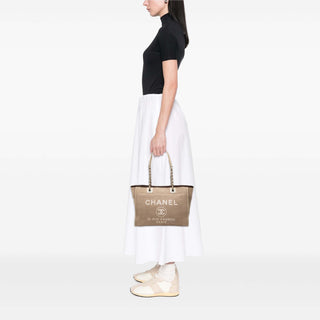 Chanel Small Canvas Deauville Tote