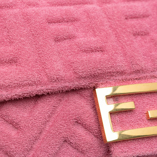 Fendi Zucca Embossed Terry Cloth Baguette Satchel