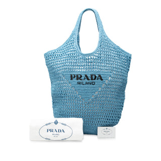 Prada
Raffia Effect Crochet Logo Embroidered Shopping Tote