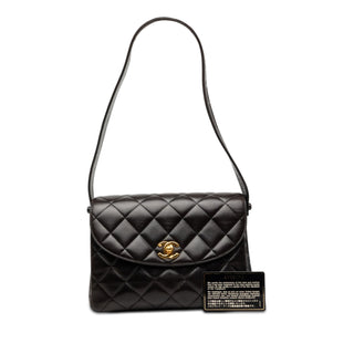 Chanel CC Quilted Lambskin Half Moon Flap