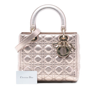 Dior
Medium Metallic Lambskin Cannage Lady Dior
