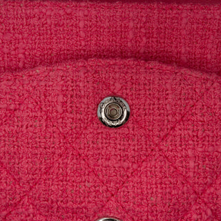 Chanel Medium Classic Tweed Beaded Flower Double Flap