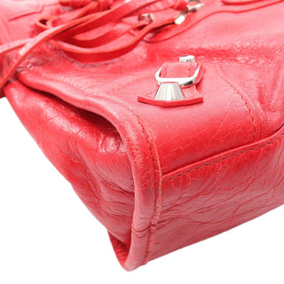 Balenciaga Small Lambskin Motocross Classic City Satchel