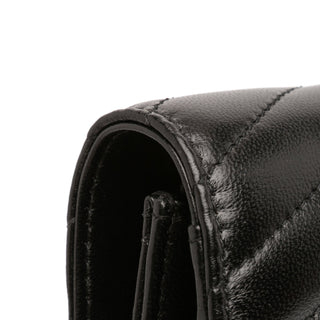 Saint Laurent
Chevron Leather Cassandre Envelope Chain Wallet