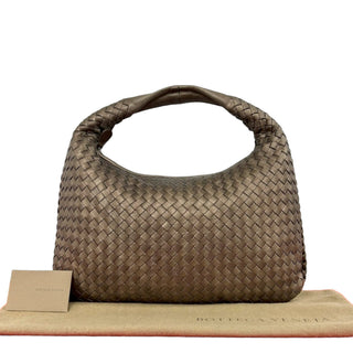 Bottega Veneta Small Metallic Nappa Intrecciato Veneta Hobo