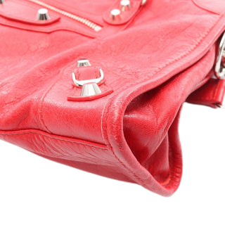 Balenciaga Small Lambskin Motocross Classic City Satchel